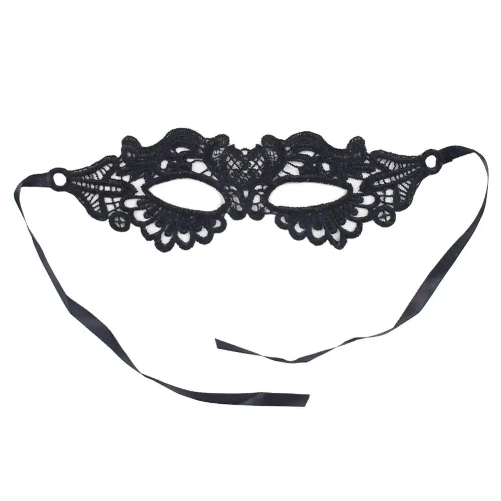 Cosplay Prop Kit - Siyah seksi kadınlar Hollow dantel maskeli