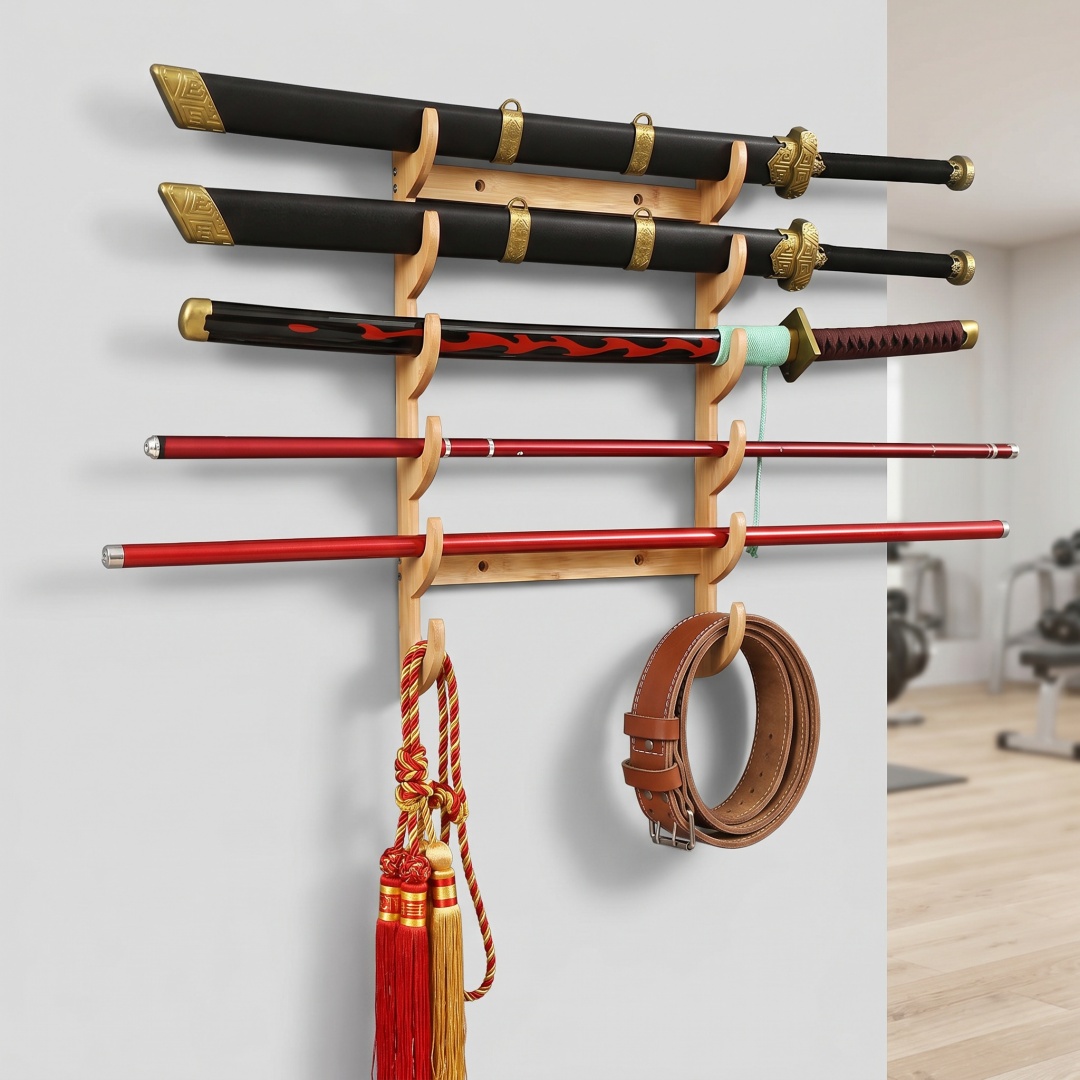 Cosplay Prop Display - 1-8 katmanlı ahşap kılıç standı Katana