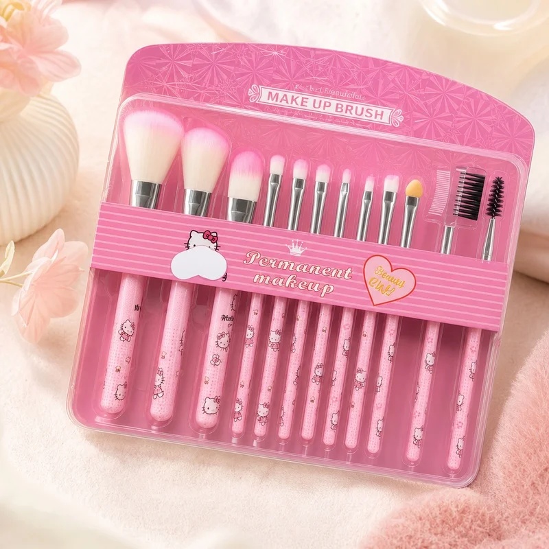 Cosplay Prop Kit - Hello Kitty 12 Parçalı Makyaj Fırça
