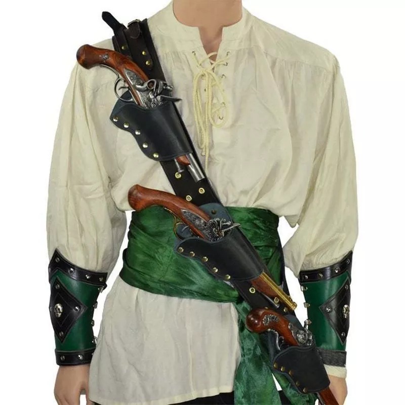 Cosplay Prop Pistol - Rönesans Korsan Çakmaklıklı Tabanca Kılıfı Kaptan