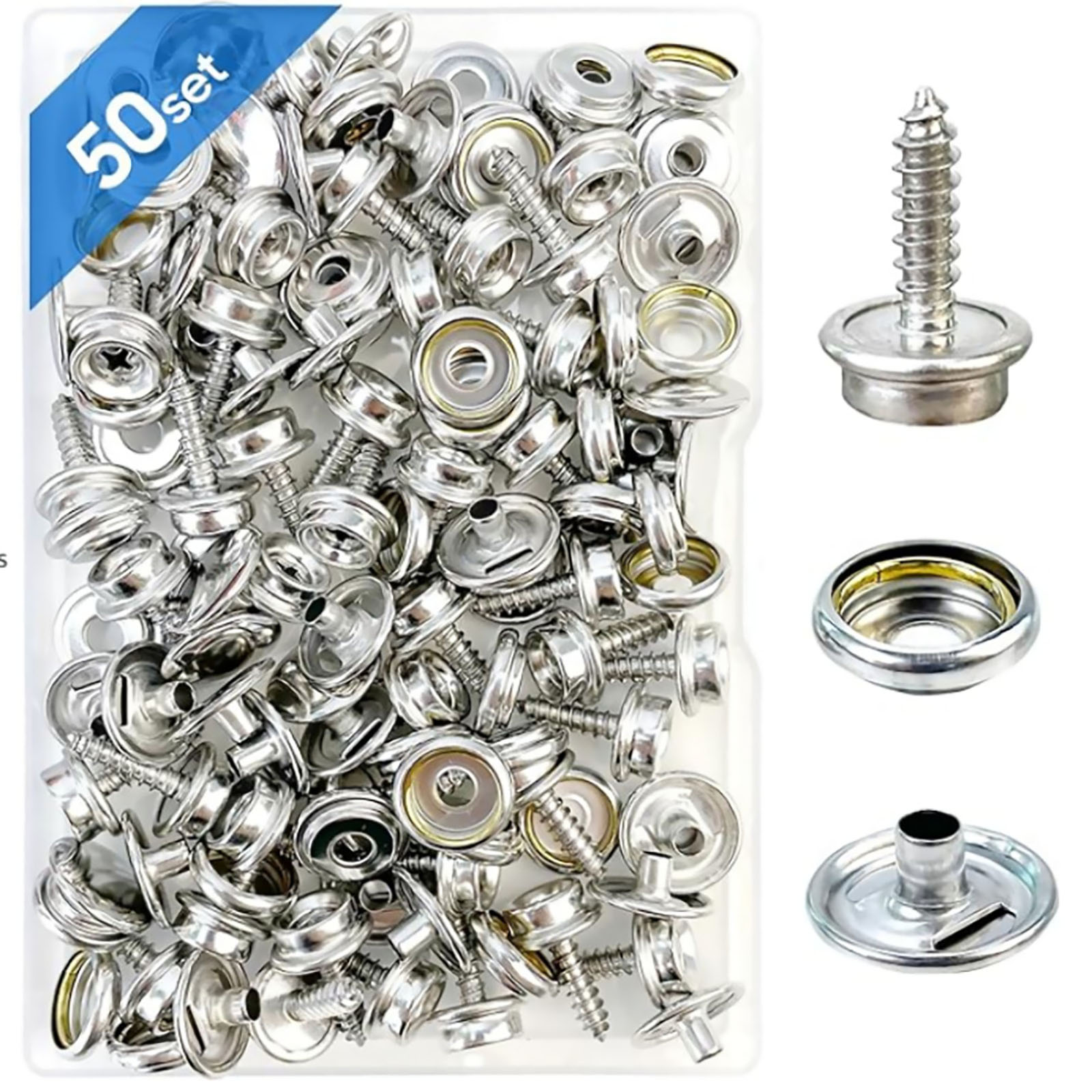 Snap Fastener Set - 50 takım paslanmaz çelik tekne deniz