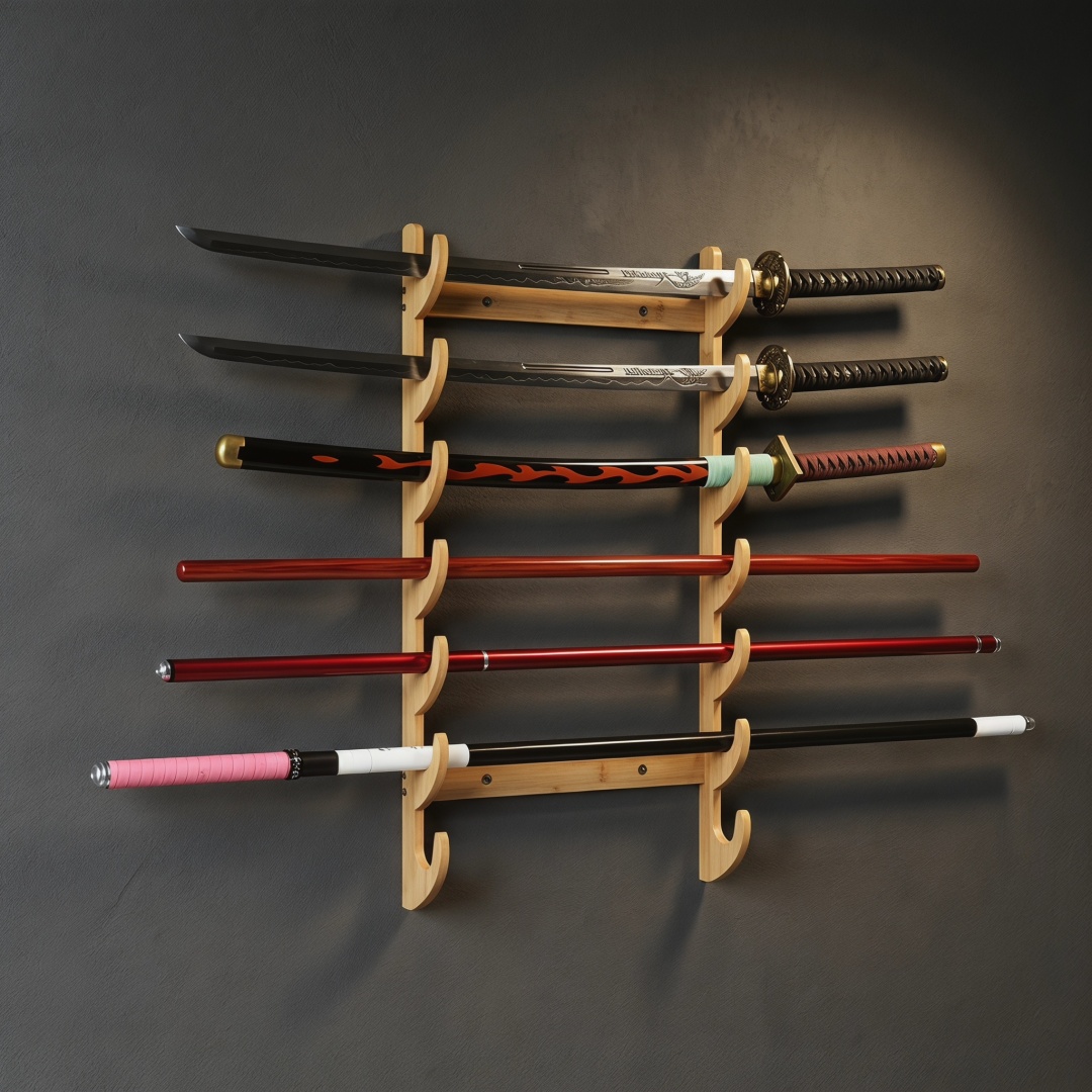 1-8 katmanlı ahşap kılıç stand - Cosplay Prop Display incelemesi ve fiyatı
