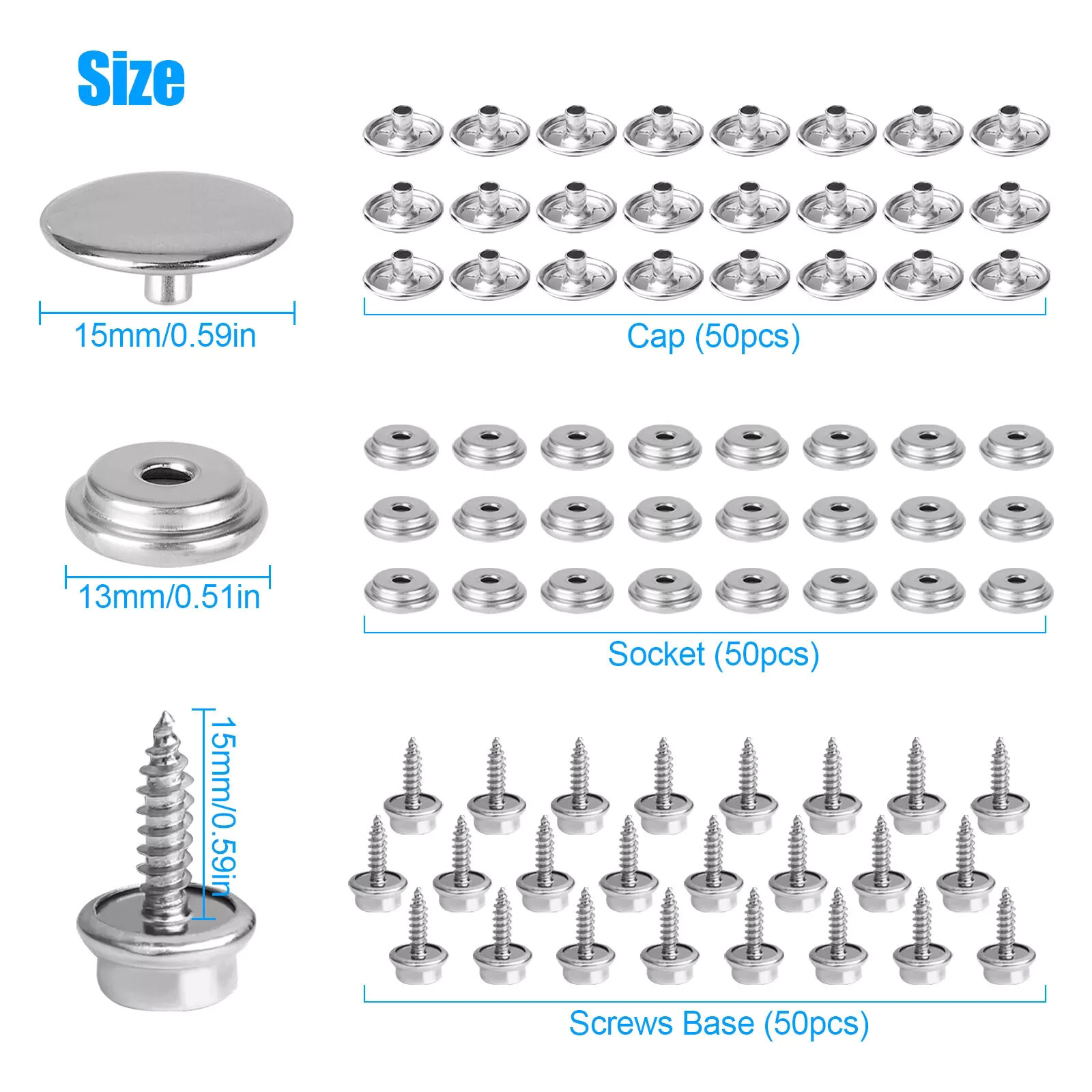 50 takım paslanmaz çelik tekne - Snap Fastener Set incelemesi ve fiyatı